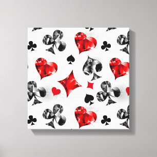 Poker Player Gambler Playing Card Suits Las Vegas Canvas Print