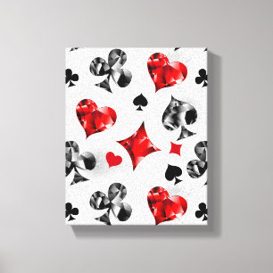 Poker Player Gambler Playing Card Suits Las Vegas Canvas Print