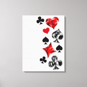 Poker Player Gambler Playing Card Suits Las Vegas Canvas Print