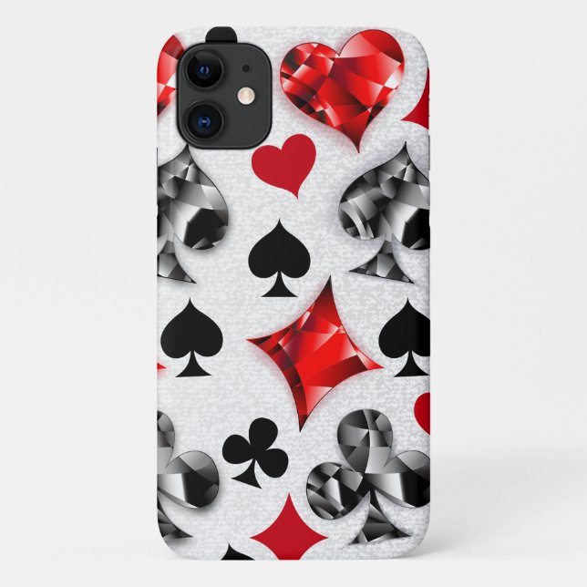 Poker Player Gambler Playing Card Suits Las Vegas Case-Mate iPhone Case (Back)