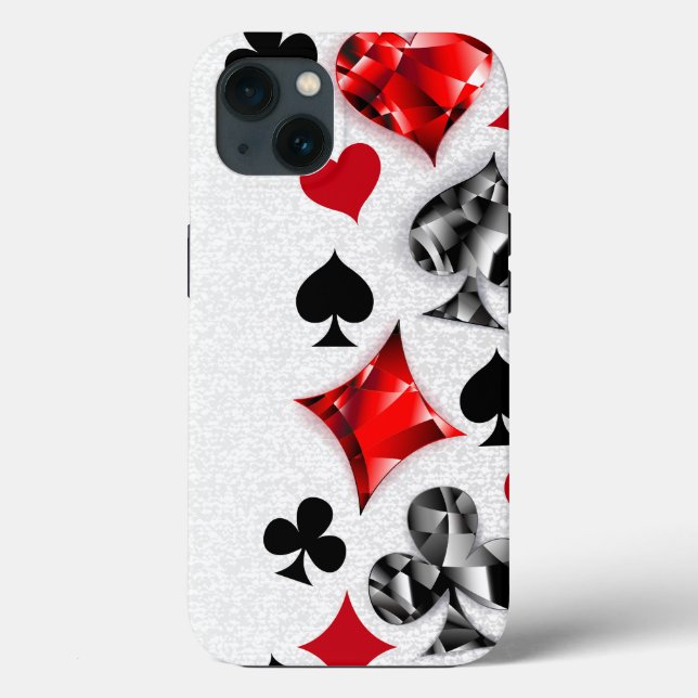 Poker Player Gambler Playing Card Suits Las Vegas Case-Mate iPhone Case (Back)