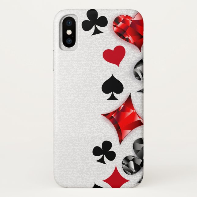 Poker Player Gambler Playing Card Suits Las Vegas Case-Mate iPhone Case (Back)