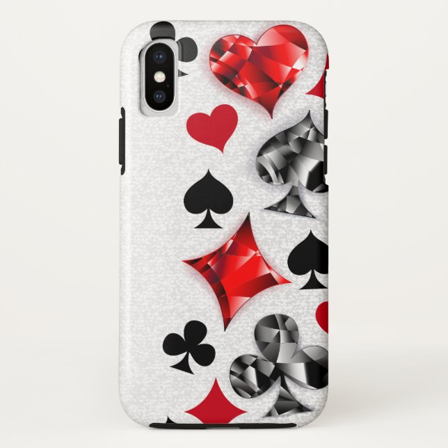 Poker Player Gambler Playing Card Suits Las Vegas Case-Mate iPhone Case (Back)