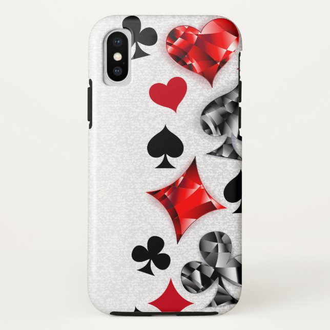 Poker Player Gambler Playing Card Suits Las Vegas Case-Mate iPhone Case (Back)