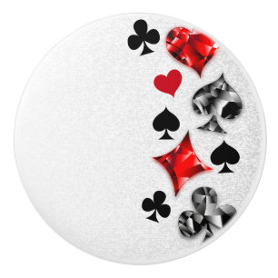 Poker Player Gambler Playing Card Suits Las Vegas Ceramic Knob
