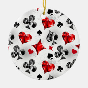 Poker Player Gambler Playing Card Suits Las Vegas Ceramic Tree Decoration