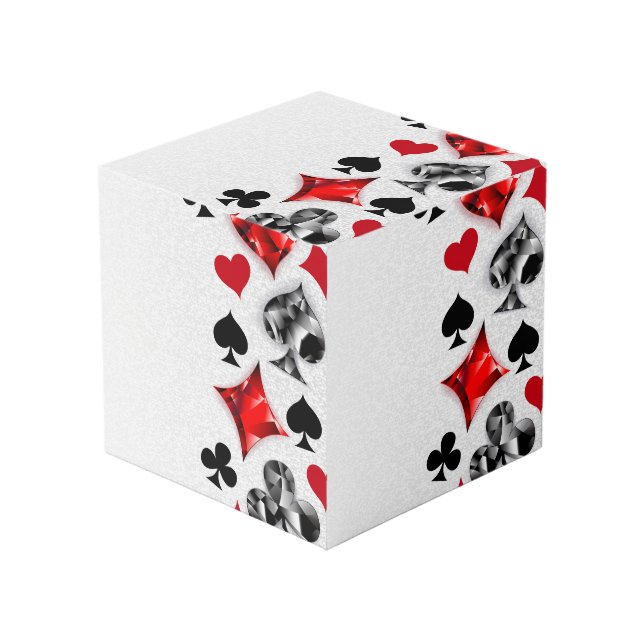 Poker Player Gambler Playing Card Suits Las Vegas Cube (Front Angled)