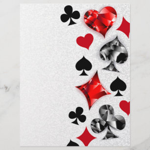 Poker Player Gambler Playing Card Suits Las Vegas Custom Letterhead