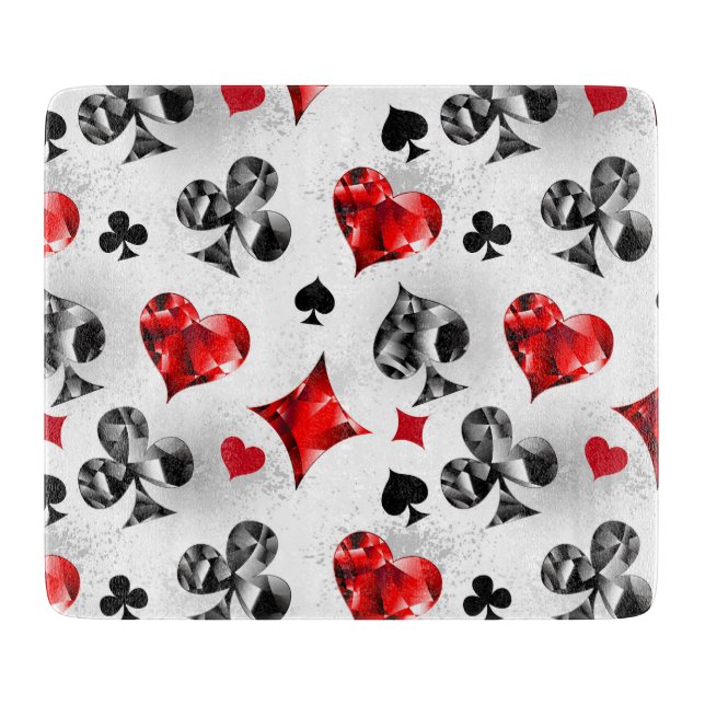 Poker Player Gambler Playing Card Suits Las Vegas Cutting Board (Front)