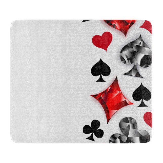 Poker Player Gambler Playing Card Suits Las Vegas Cutting Board (Front)