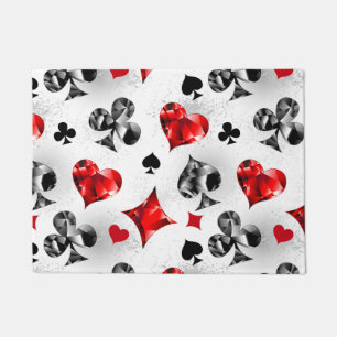 Poker Player Gambler Playing Card Suits Las Vegas Doormat