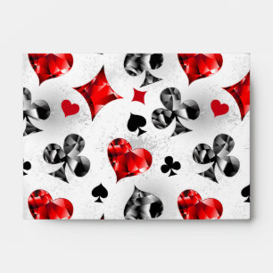 Poker Player Gambler Playing Card Suits Las Vegas Envelope
