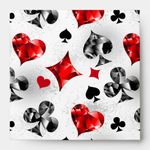 Poker Player Gambler Playing Card Suits Las Vegas Envelope