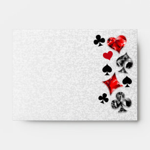 Poker Player Gambler Playing Card Suits Las Vegas Envelope