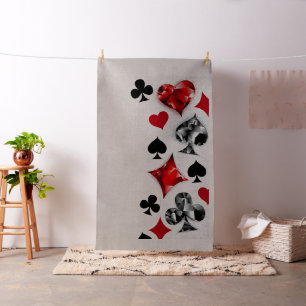 Poker Player Gambler Playing Card Suits Las Vegas Fabric