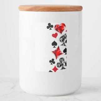 Poker Player Gambler Playing Card Suits Las Vegas Food Label
