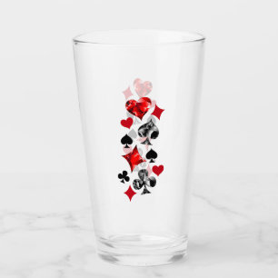 Poker Player Gambler Playing Card Suits Las Vegas Glass