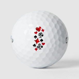 Poker Player Gambler Playing Card Suits Las Vegas Golf Balls
