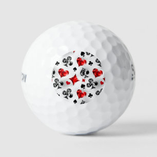 Poker Player Gambler Playing Card Suits Las Vegas Golf Balls
