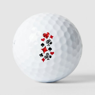 Poker Player Gambler Playing Card Suits Las Vegas Golf Balls