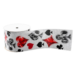 Poker Player Gambler Playing Card Suits Las Vegas Grosgrain Ribbon