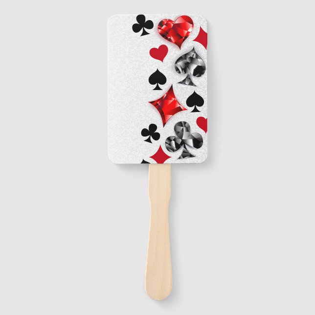 Poker Player Gambler Playing Card Suits Las Vegas Hand Fan (Front)