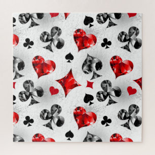 Poker Player Gambler Playing Card Suits Las Vegas Jigsaw Puzzle