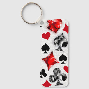 Poker Player Gambler Playing Card Suits Las Vegas Key Ring