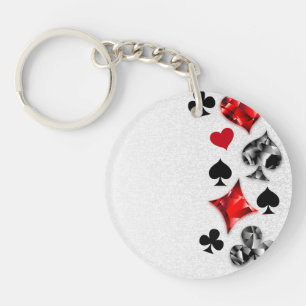 Poker Player Gambler Playing Card Suits Las Vegas Key Ring