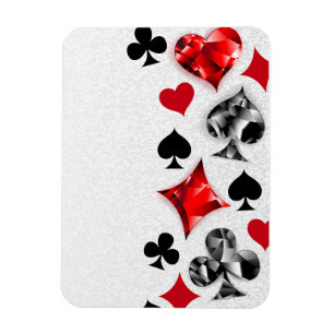Poker Player Gambler Playing Card Suits Las Vegas Magnet