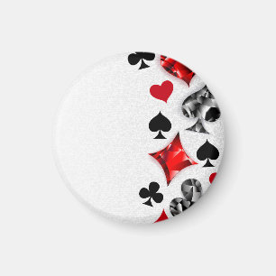 Poker Player Gambler Playing Card Suits Las Vegas Magnet