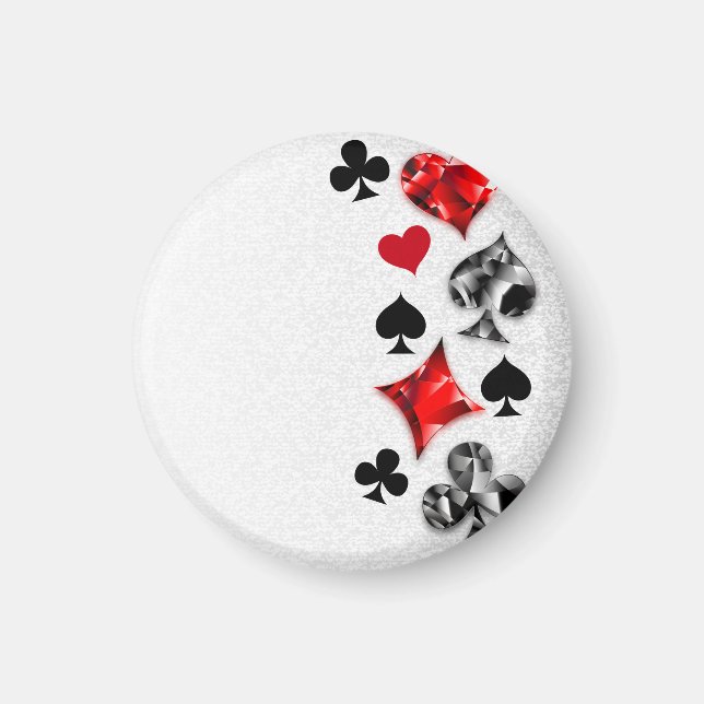 Poker Player Gambler Playing Card Suits Las Vegas Magnet (Front)
