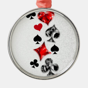 Poker Player Gambler Playing Card Suits Las Vegas Metal Tree Decoration