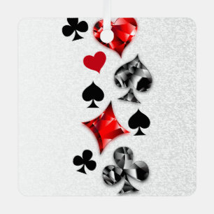 Poker Player Gambler Playing Card Suits Las Vegas Metal Tree Decoration