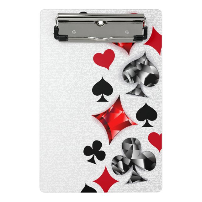 Poker Player Gambler Playing Card Suits Las Vegas Mini Clipboard (Front)