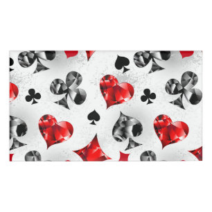 Poker Player Gambler Playing Card Suits Las Vegas Name Tag