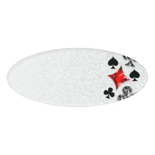 Poker Player Gambler Playing Card Suits Las Vegas Name Tag