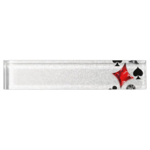 Poker Player Gambler Playing Card Suits Las Vegas Nameplate