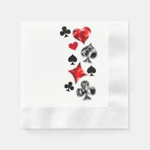 Poker Player Gambler Playing Card Suits Las Vegas Napkin