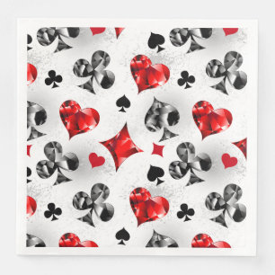 Poker Player Gambler Playing Card Suits Las Vegas Napkin