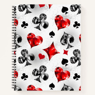 Poker Player Gambler Playing Card Suits Las Vegas Notebook
