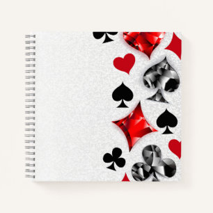 Poker Player Gambler Playing Card Suits Las Vegas Notebook