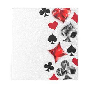 Poker Player Gambler Playing Card Suits Las Vegas Notepad