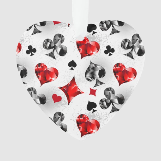 Poker Player Gambler Playing Card Suits Las Vegas Ornament (Front)