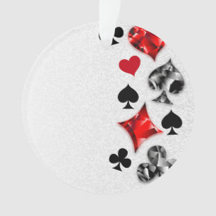 Poker Player Gambler Playing Card Suits Las Vegas Ornament