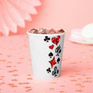 Poker Player Gambler Playing Card Suits Las Vegas Paper Cups