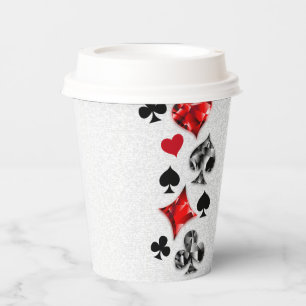 Poker Player Gambler Playing Card Suits Las Vegas Paper Cups