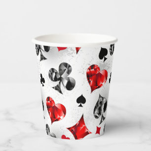 Poker Player Gambler Playing Card Suits Las Vegas Paper Cups
