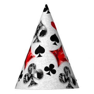 Poker Player Gambler Playing Card Suits Las Vegas Party Hat