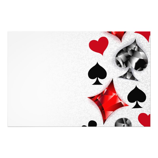 Poker Player Gambler Playing Card Suits Las Vegas Photo Print (Front)